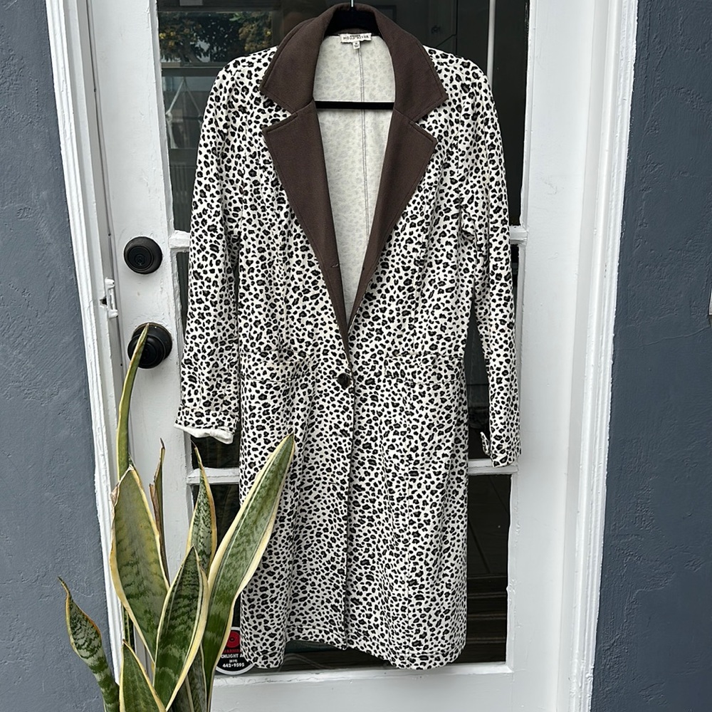 Moon River Cheetah Print Trench Coat